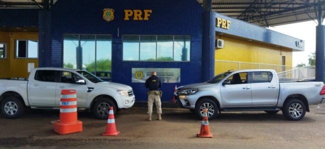 PRF de Guaíra recupera duas caminhonetes em menos de 1 hora