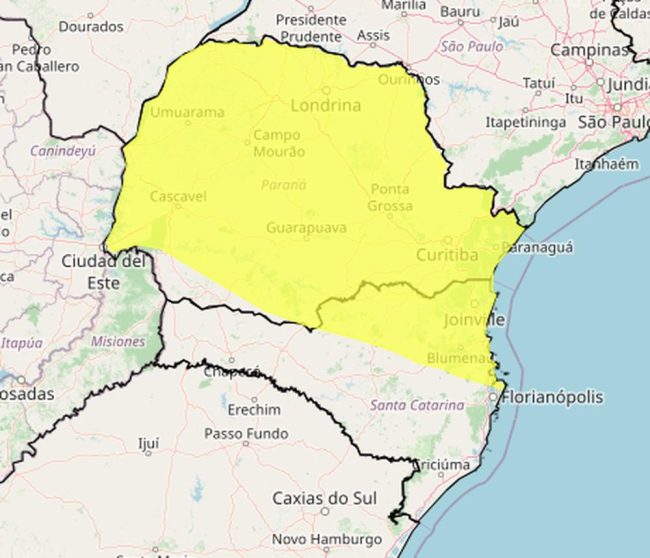 Paraná recebe alerta de risco de tempestade e meteorologista explica previsão do tempo