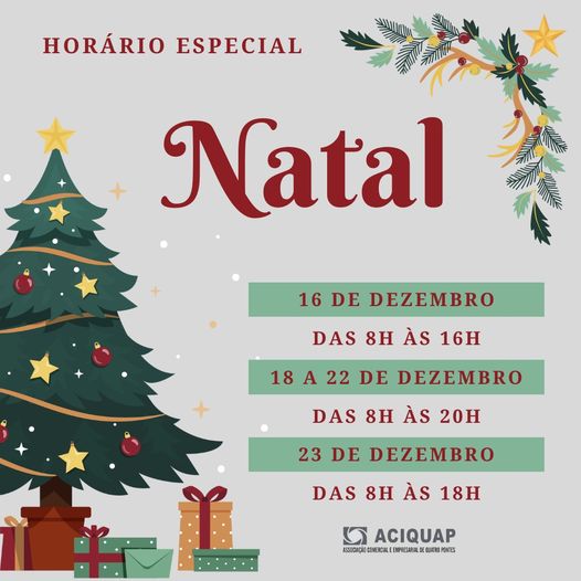 Comércio de Quatro Pontes atenderá em horário especial de Natal