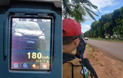 BMW a 180 km/h é flagrada na PR364 entre Terra Roxa e Palotina