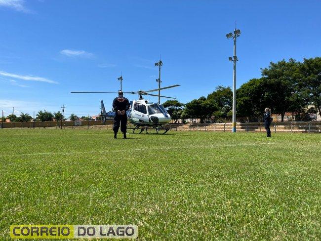 Helicóptero do Consamu pousa em Santa Helena para transferência de paciente, mas ele falece antes do voo
