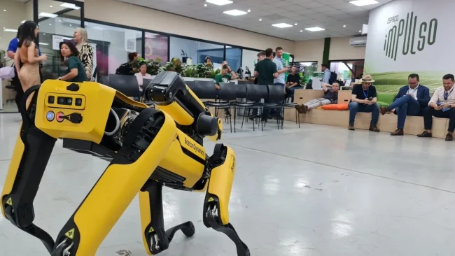 Cão-robô chama atenção no Parque Tecnológico do Show Rural