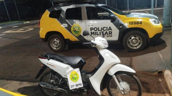 Honda Biz de Santa Catarina e com alerta de furto, é recuperada em Assis Chateaubriand