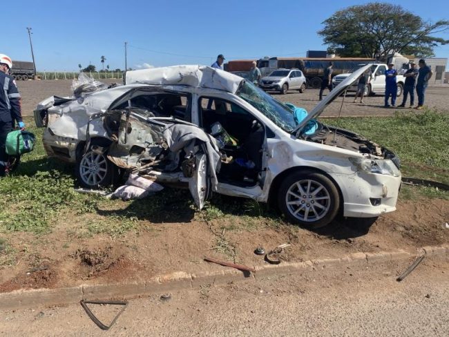 Duas pessoas morrem em gravíssima colisão na BR-163 entre Guaíra e Mercedes