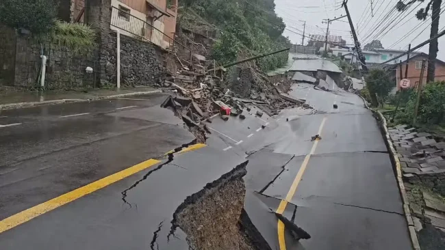 Pelotas evacua bairros. Rua desmorona em Gramado e tremores se confirmam no RS