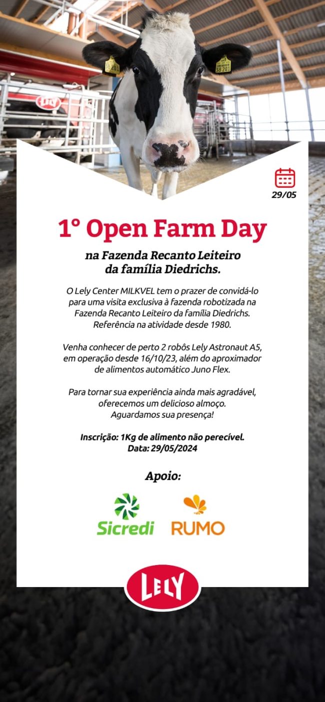 Quatro Pontes: Fazenda Recanto Leiteiro da família Diedrichs recebe 1º Open Farm Day