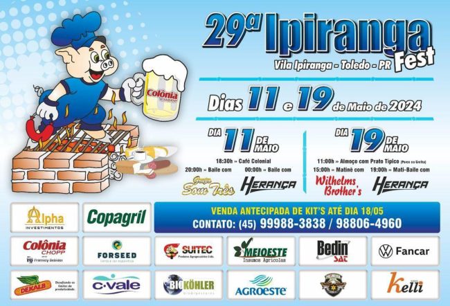 Almoço da 29ª Ipiranga Fest acontece neste domingo