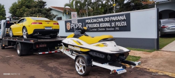 Camaro e Jetski são apreendidos em Marechal Rondon em Operação contra a lavagem de dinheiro e organização criminosa