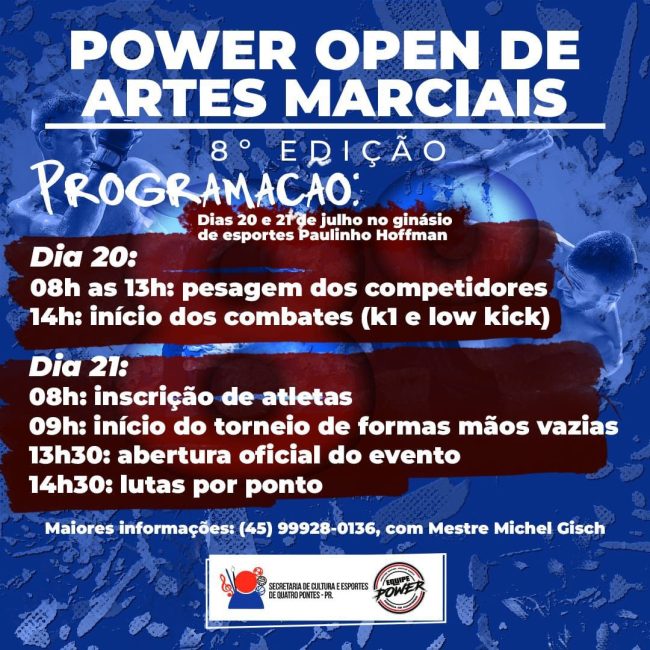 Power Open de Artes Marciais acontece neste fim de semana em Quatro Pontes