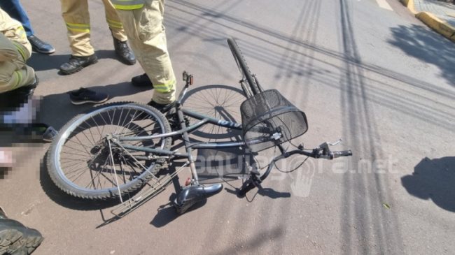 Mãe e filho ficam feridos em acidente no Centro de Marechal Rondon