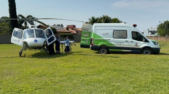 Pastor é transferido de helicóptero para o HU em Cascavel