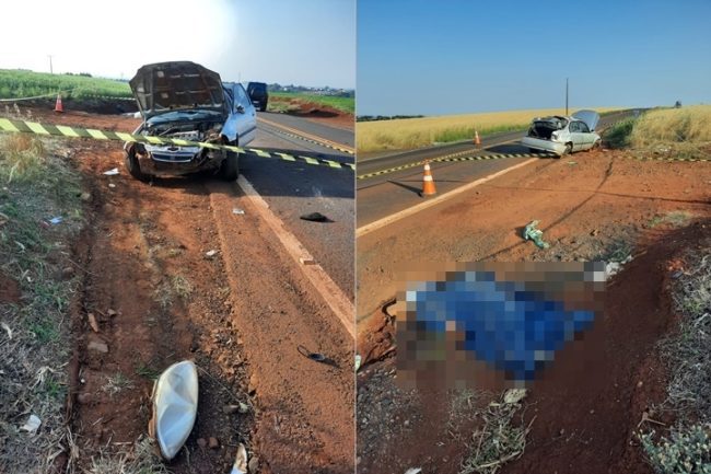 Motorista capota carro e morre ejetado na PR-180, em Cascavel