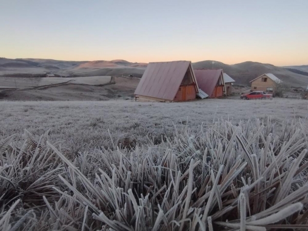 Com temperaturas perto de 0ºC, cidades da Serra do RS são cobertas por geada