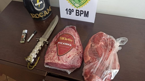 Churrasco cancelado: homem é preso no centro de Toledo após furtar peças de carne e uma faca