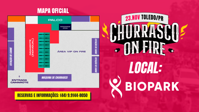 Churrasco On Fire: conheça o mapa do evento e escolha a melhor área para você!