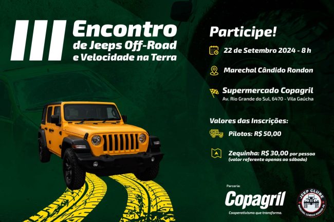 Copagril apoiará o evento Jeep Road que acontecerá neste fim de semana