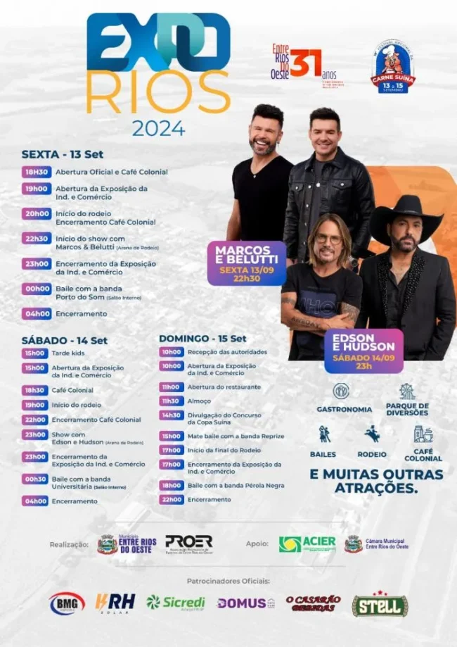 Expo Rios 2024 começa nesta sexta; confira a programação completa