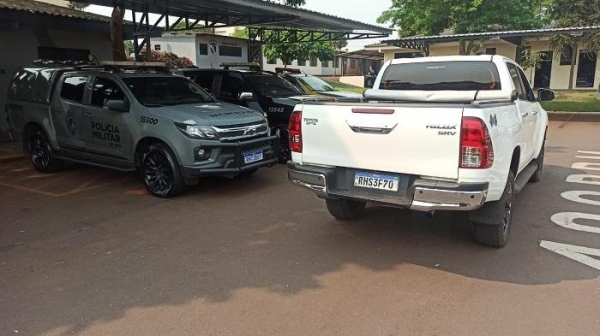 Rapaz tenta levar Hilux furtada para uma oficina mecânica em Toledo, mas é preso, diz ROTAM