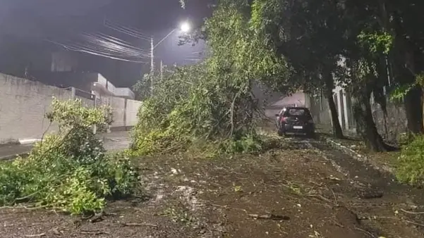 Vendaval acima de 100km/h causa estragos no Sul