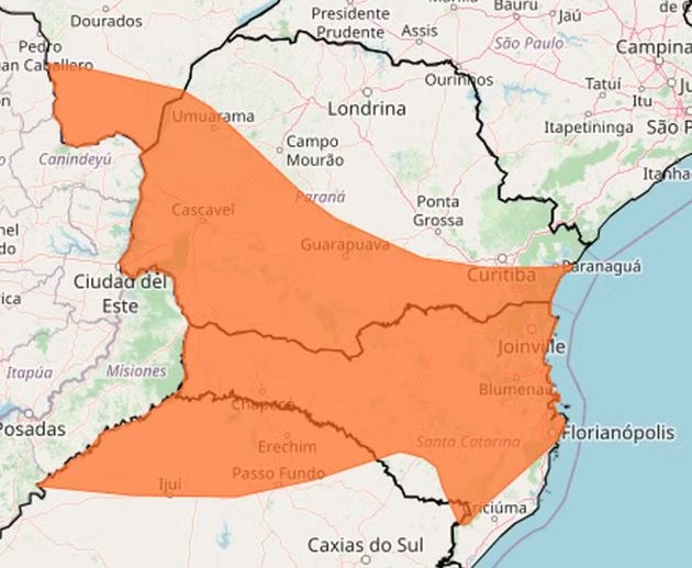 Quatro Pontes: Cidades da região estão em alerta de tempestade com risco de ventos de até 100 km/h.