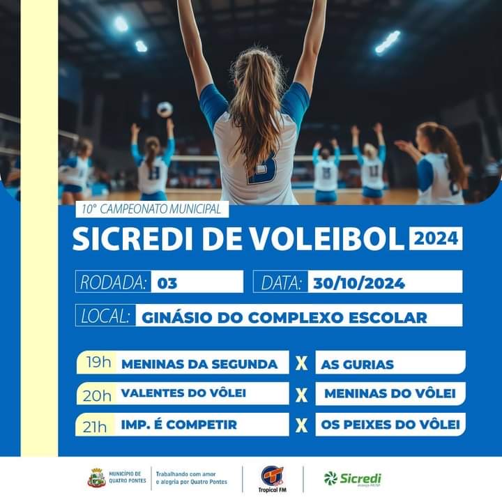 10º Campeonato Municipal Sicredi de Voleibol entra na terceira rodada com grandes disputas