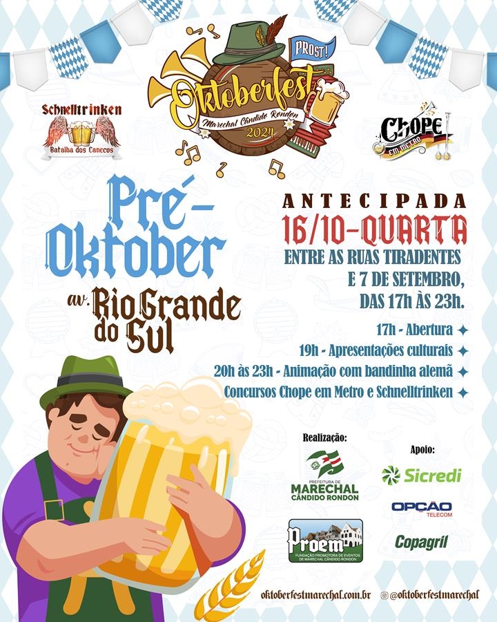 Pré-Oktoberfest acontece nesta quarta-feira na avenida Rio Grande do Sul