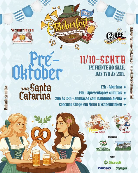 Oktoberfest na rua Santa Catarina acontece na sexta-feira