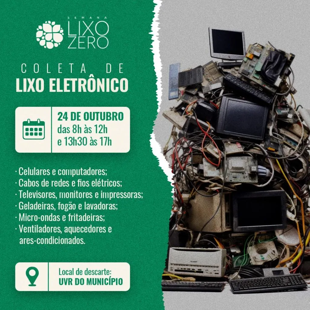 Coleta de lixo eletrônico está acontecendo nesta quinta-feira em Quatro Pontes