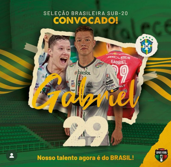 Quatropontense Gabriel Berwanger embarca para Fortaleza para defender a Seleção Brasileira Sub-20 de Futsal