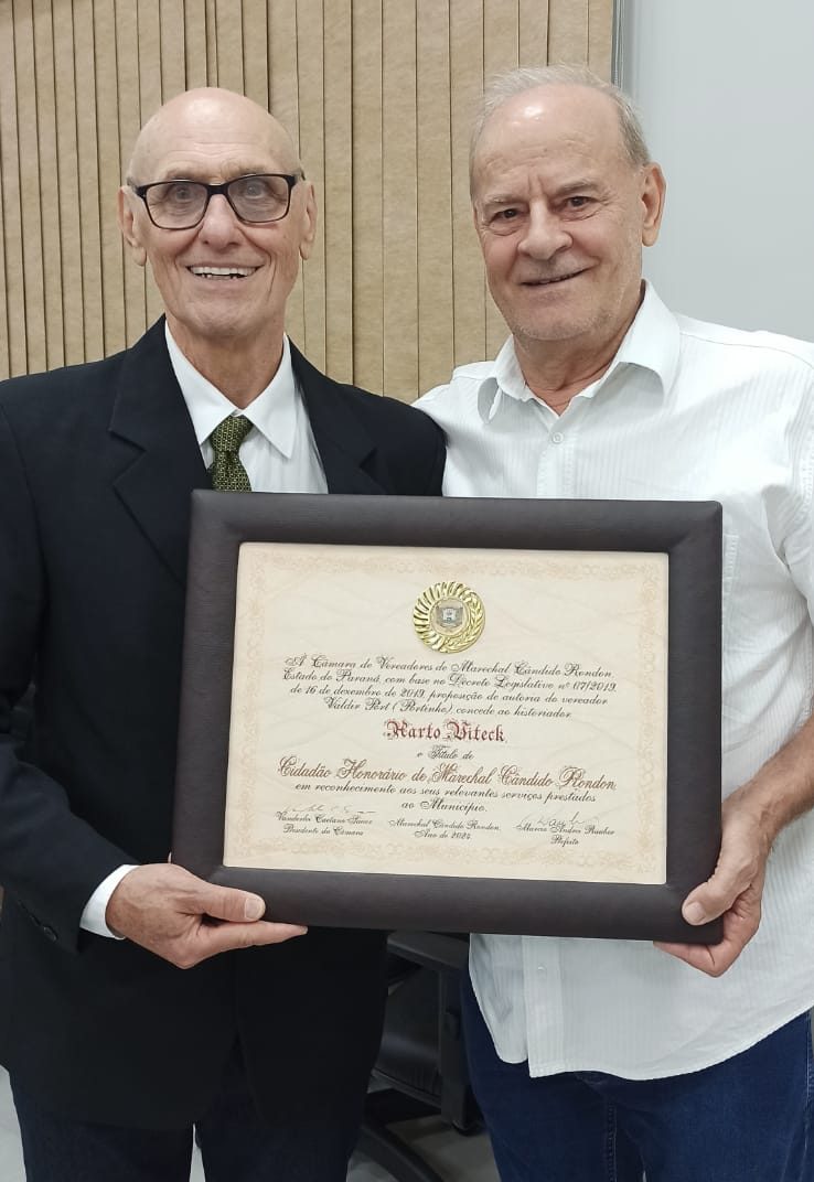 Harto Witeck recebe o título de Cidadão Honorário de Marechal Cândido Rondon