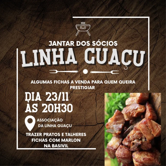 Jantar dos Sócios da Linha Guaçu é hoje