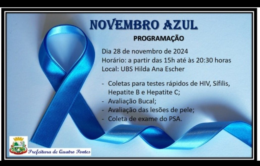 Quatro Pontes promove programação especial para o Novembro Azul nesta quinta-feira