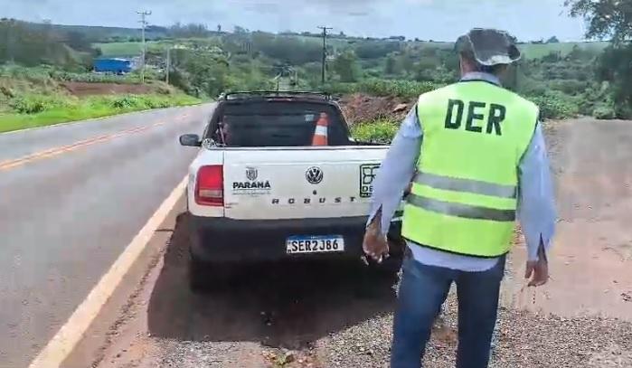 Equipe do DER vistoria rodovia PR 491 após vídeo divulgado pelo Portal