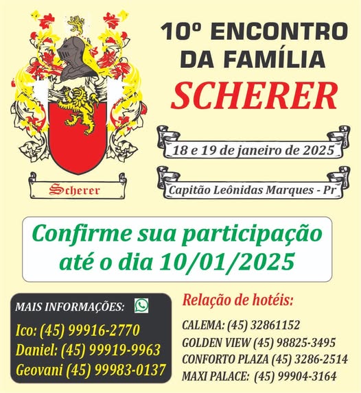 Família Scherer celebra suas raízes no 10º Encontro neste fim de semana