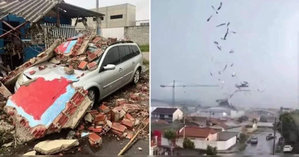 Vento de tornado que atingiu São José dos Pinhais alcançou 180 km/h e é classificado como F2, diz Simepar