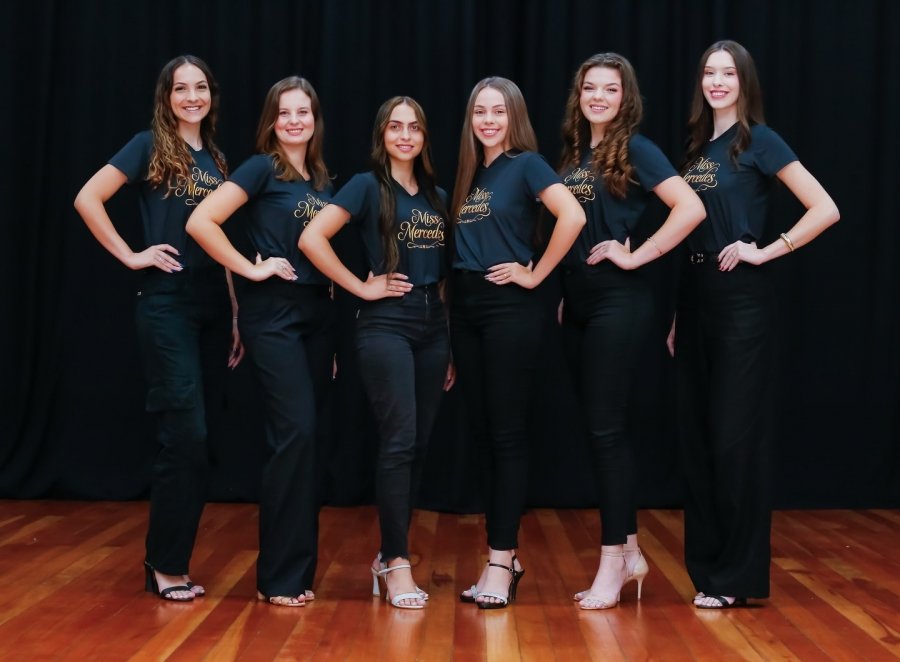 Seis candidatas na disputa pelo Miss Mercedes 2026