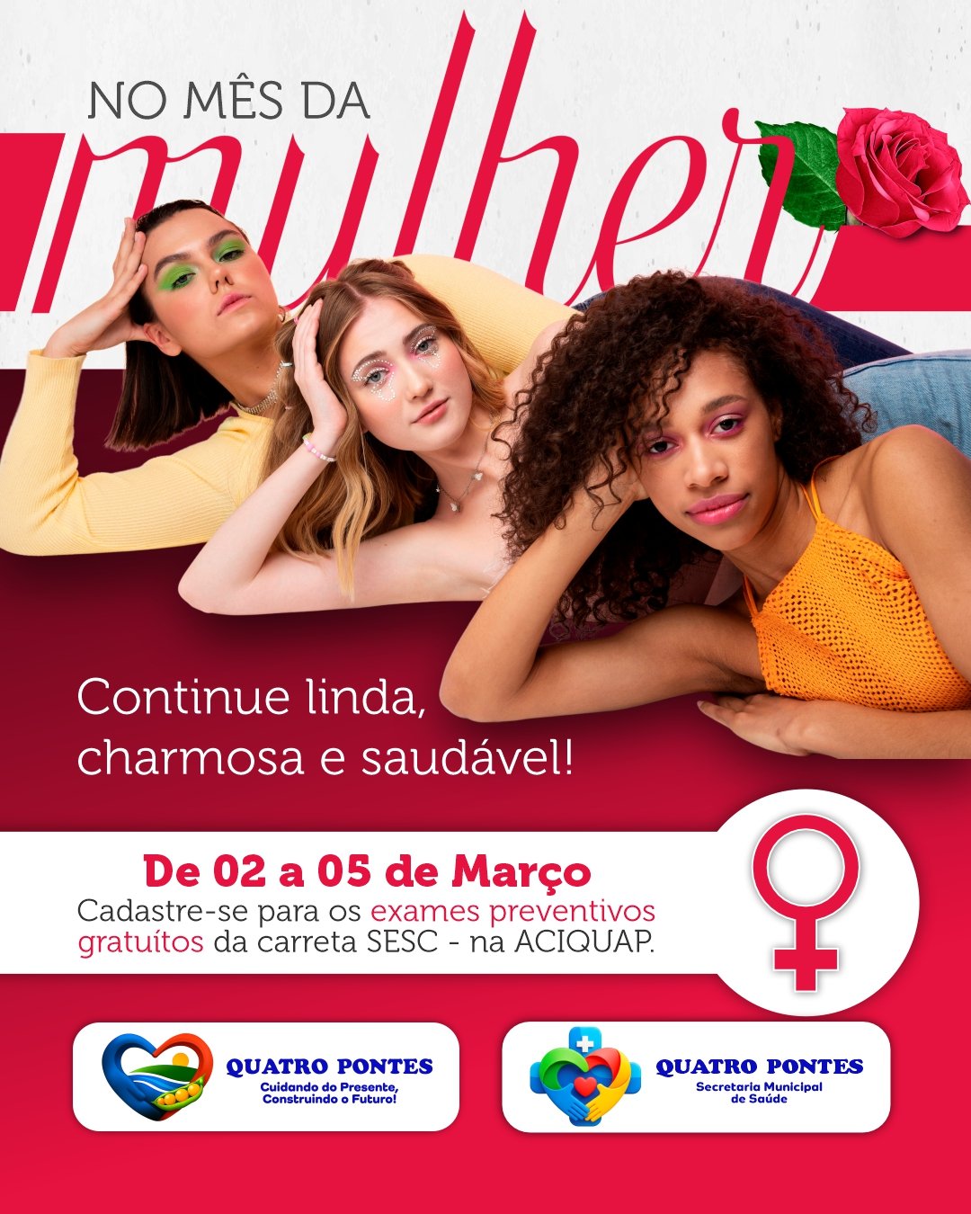 Quatro Pontes trás unidade móvel do SESC com mamografias e exames preventivos gratuitos no Mês da Mulher