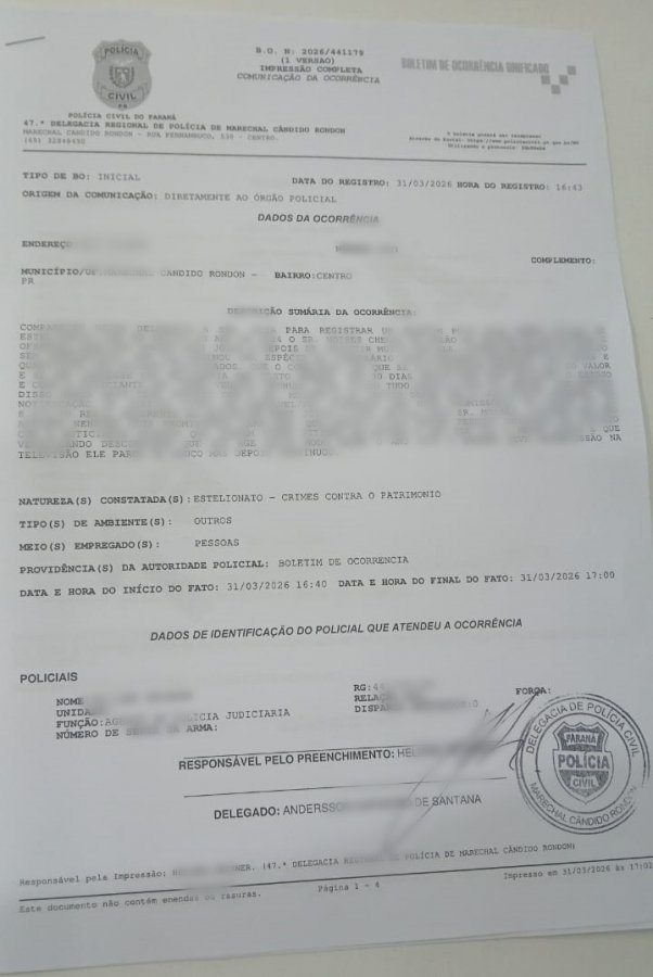 Golpe da promissória faz centenas de vítimas na região e já atinge revendedoras em Marechal Rondon