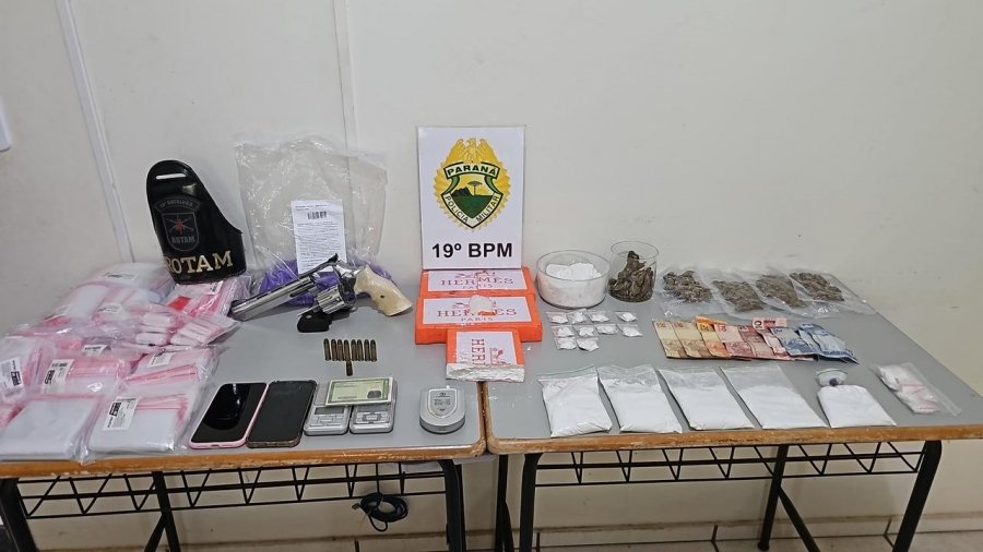 ROTAM fecha laboratório de drogas em Toledo e apreende revólver Magnum .357 e mais de 3 kg de cocaína