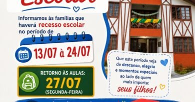 Instituições de ensino de Quatro Pontes entram em recesso escolar a partir de 13 de julho Recesso escolar