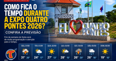 Como fica o tempo durante a Expo Quatro Pontes 2026? Confira a previsão 5285D998-83C8-4432-842E-C9781B7F5573