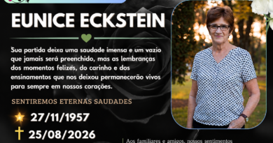 Família Eckstein comunica o falecimento de Eunice Eckstein EDE5A8A9-AA18-436A-B538-4820AB3FE91E