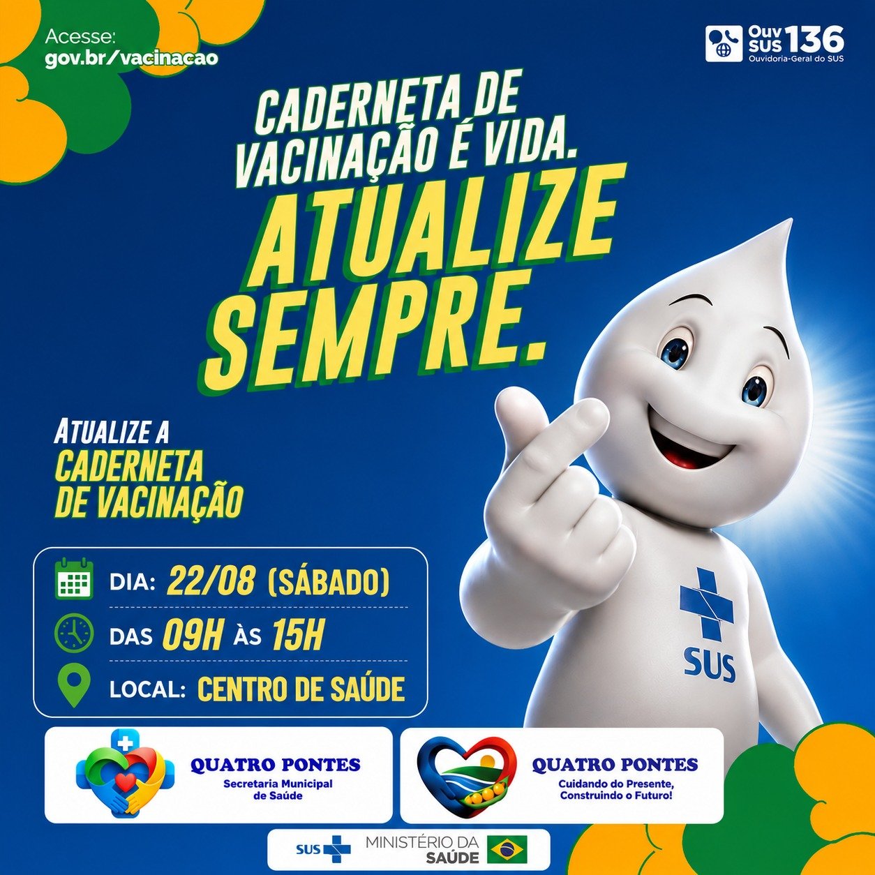 Secretaria de Saúde realiza Campanha de Multivacinação neste sábado