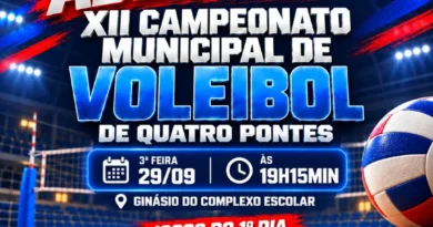 XII Campeonato Municipal de Voleibol de Quatro Pontes começa nesta terça-feira 1