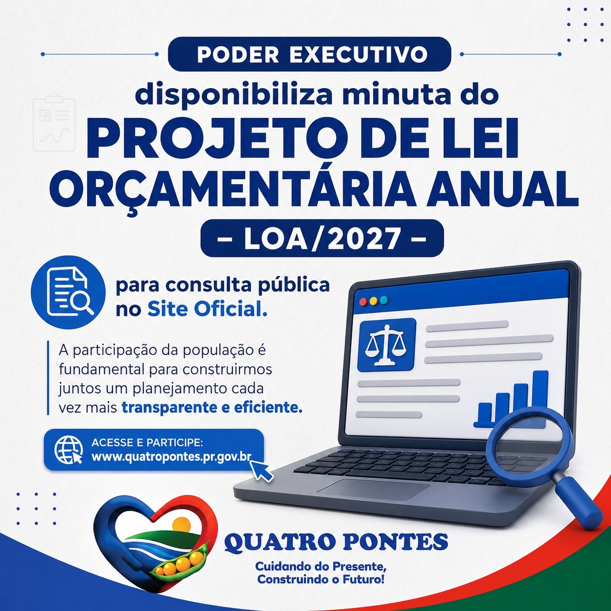 Poder Executivo disponibiliza minuta da LOA 2027 para consulta pública