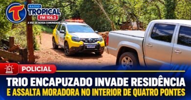 Trio encapuzado invade residência e assalta moradora durante a madrugada na Linha Lorenz, em Quatro Pontes Sem título