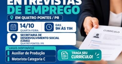 Zero Grau realizará entrevistas de emprego em Quatro Pontes no dia 14 de outubro Zero grau
