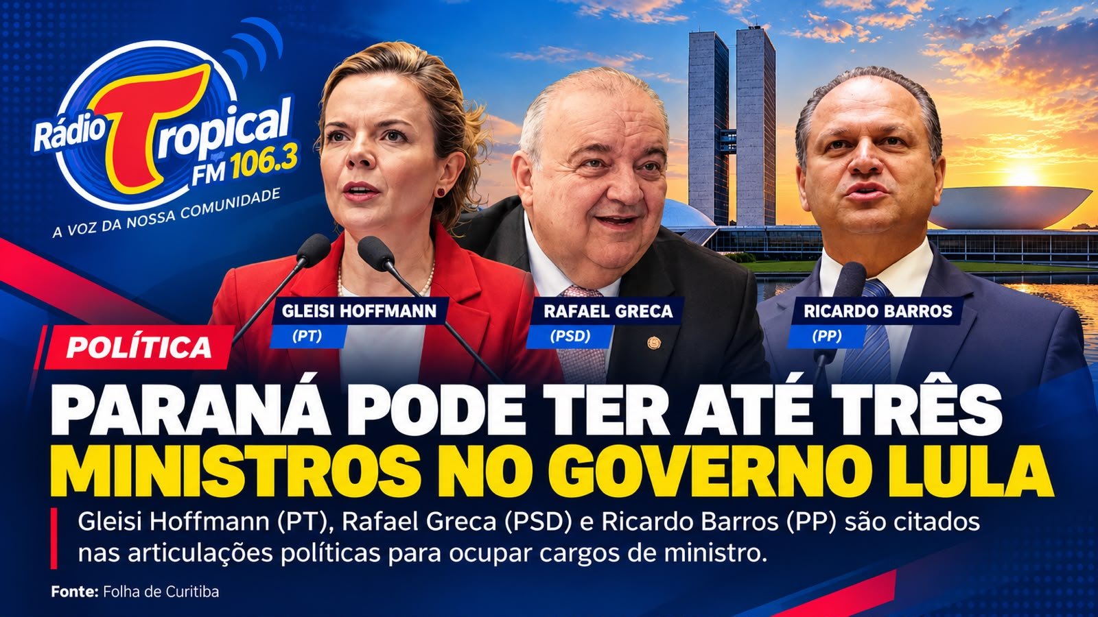Paraná pode ter até três representantes no primeiro escalão do governo Lula em 2027