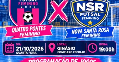 Futsal feminino: Quatro Pontes enfrenta Nova Santa Rosa em amistosos nesta quarta-feira image-20