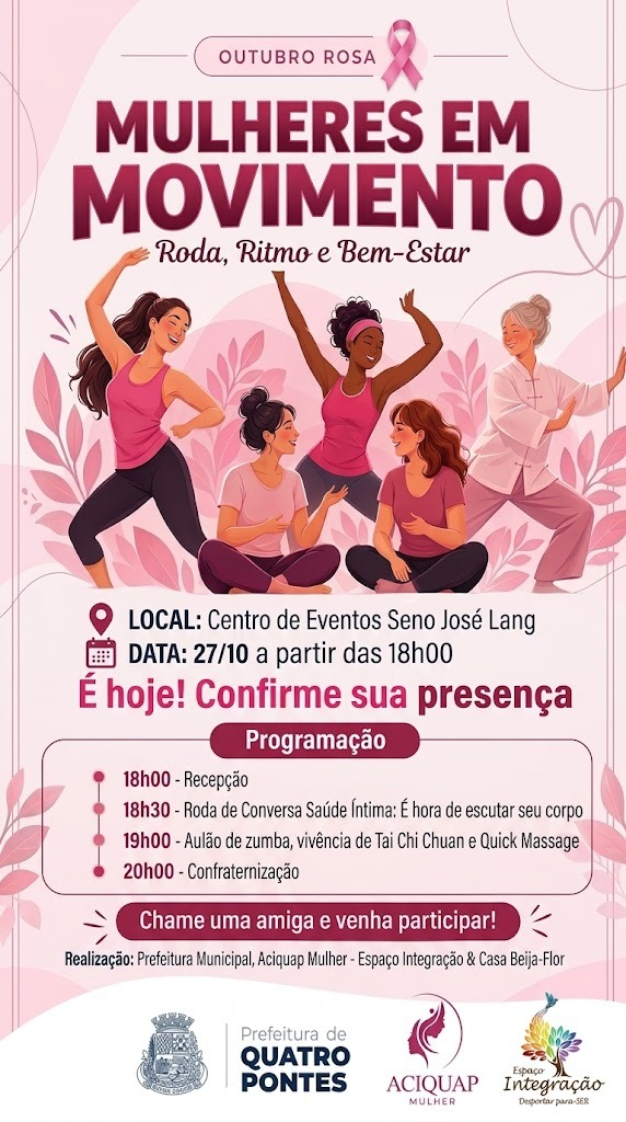 Espaço Integração e Casa Beija-Flor oferecem experiência de autocuidado durante o Outubro Rosa em Quatro Pontes